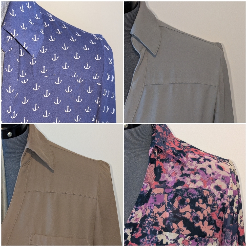 Lot of 4 Express Portofino Button Down Work Blouses - Size M, Medium